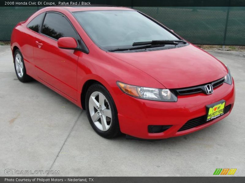 Rallye Red / Black 2008 Honda Civic EX Coupe