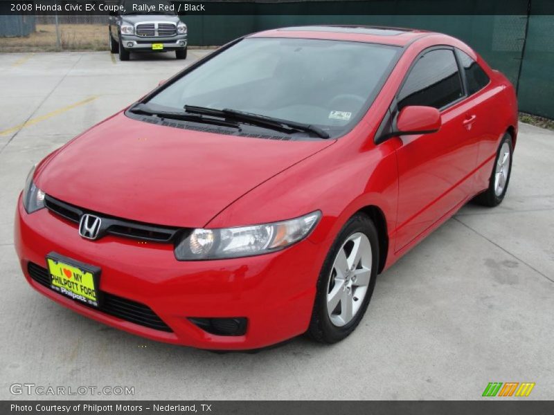 Rallye Red / Black 2008 Honda Civic EX Coupe
