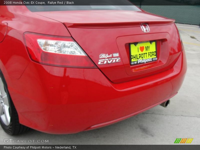 Rallye Red / Black 2008 Honda Civic EX Coupe