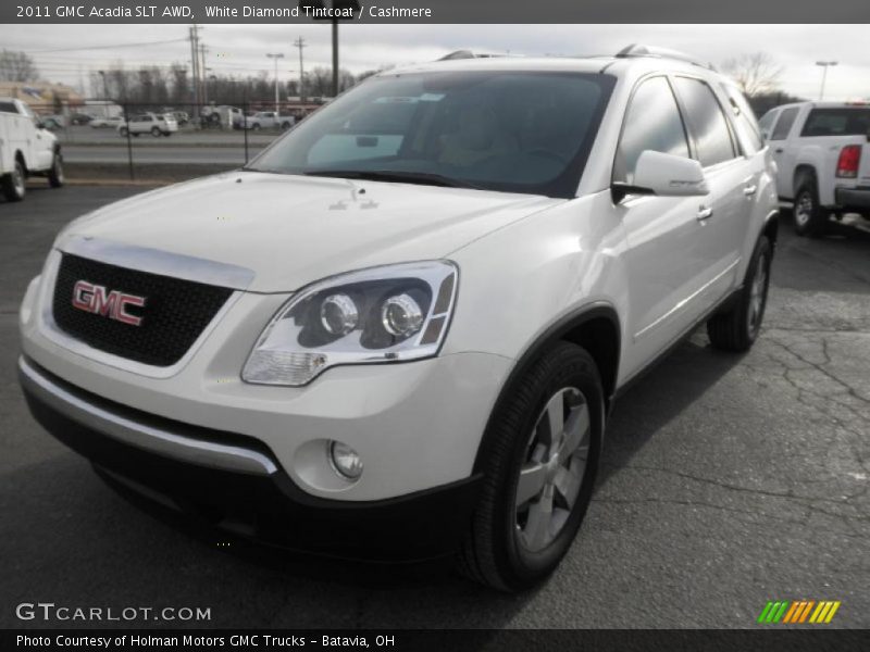 White Diamond Tintcoat / Cashmere 2011 GMC Acadia SLT AWD