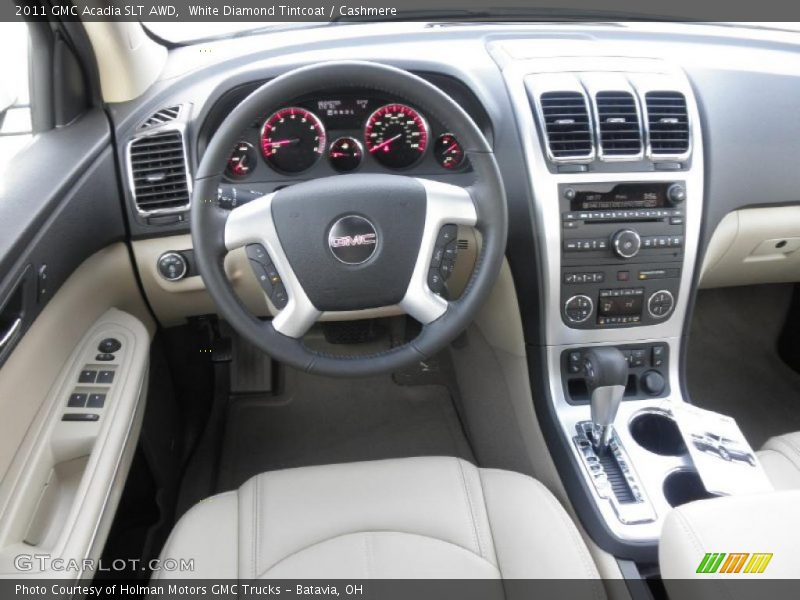 White Diamond Tintcoat / Cashmere 2011 GMC Acadia SLT AWD