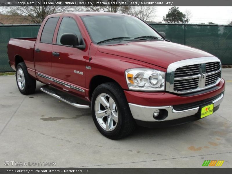 Inferno Red Crystal Pearl / Medium Slate Gray 2008 Dodge Ram 1500 Lone Star Edition Quad Cab