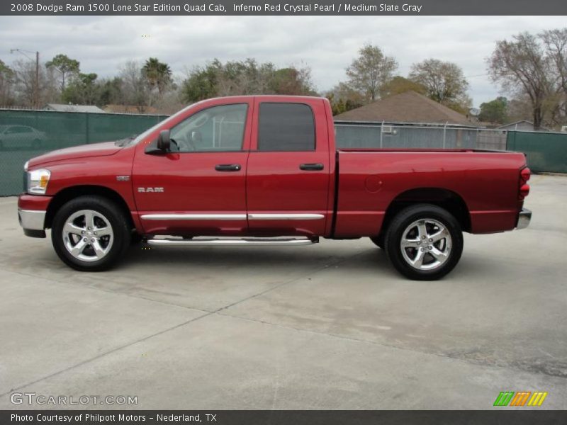 Inferno Red Crystal Pearl / Medium Slate Gray 2008 Dodge Ram 1500 Lone Star Edition Quad Cab