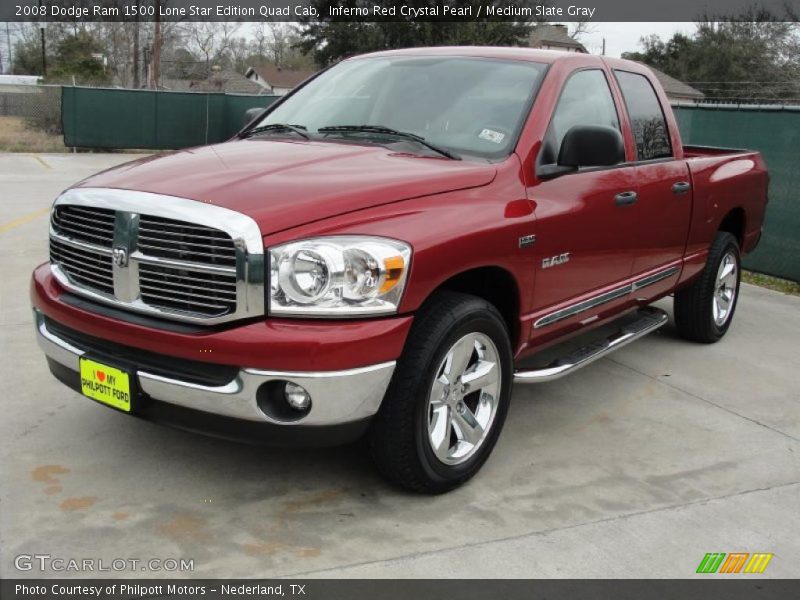 Inferno Red Crystal Pearl / Medium Slate Gray 2008 Dodge Ram 1500 Lone Star Edition Quad Cab