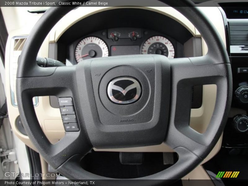 Classic White / Camel Beige 2008 Mazda Tribute i Sport
