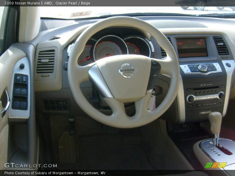 Glacier Pearl / Beige 2009 Nissan Murano S AWD