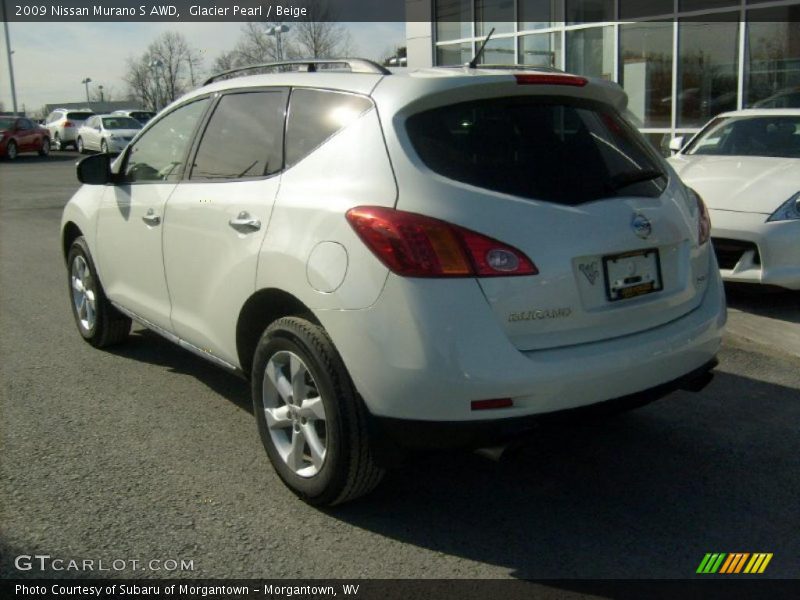 Glacier Pearl / Beige 2009 Nissan Murano S AWD