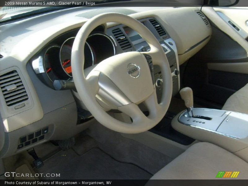 Glacier Pearl / Beige 2009 Nissan Murano S AWD