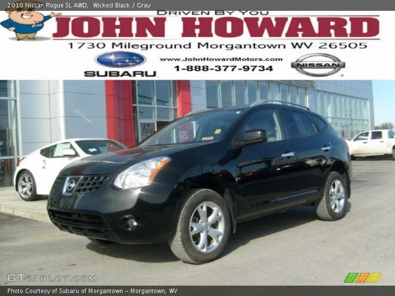 Wicked Black / Gray 2010 Nissan Rogue SL AWD