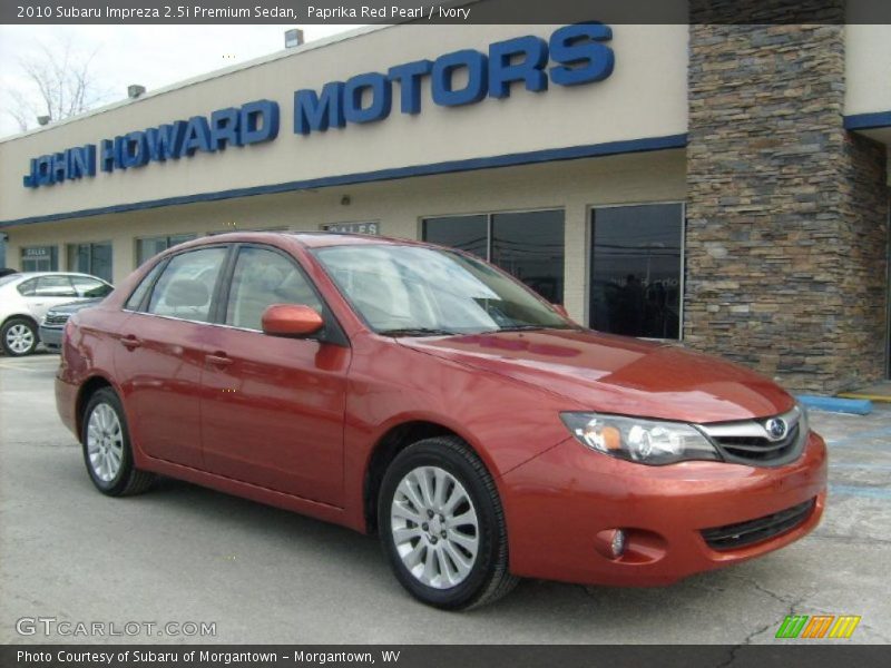 Paprika Red Pearl / Ivory 2010 Subaru Impreza 2.5i Premium Sedan