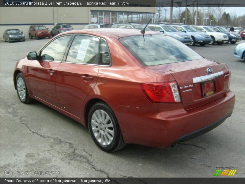 Paprika Red Pearl / Ivory 2010 Subaru Impreza 2.5i Premium Sedan