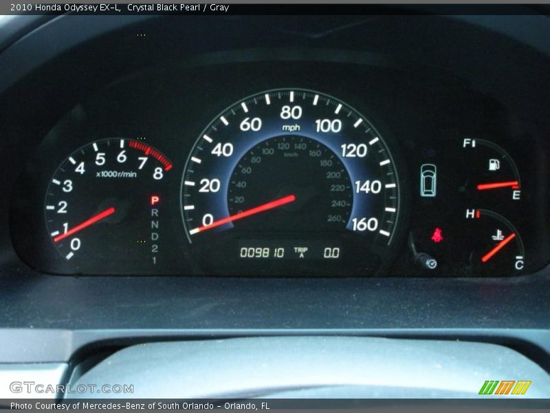 Crystal Black Pearl / Gray 2010 Honda Odyssey EX-L