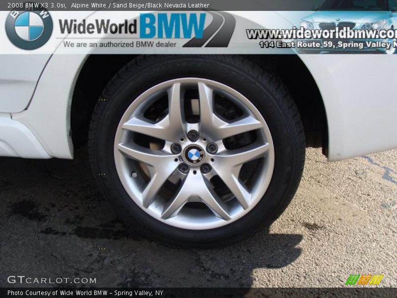 Alpine White / Sand Beige/Black Nevada Leather 2008 BMW X3 3.0si