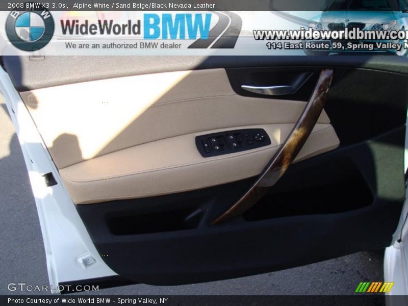 Alpine White / Sand Beige/Black Nevada Leather 2008 BMW X3 3.0si