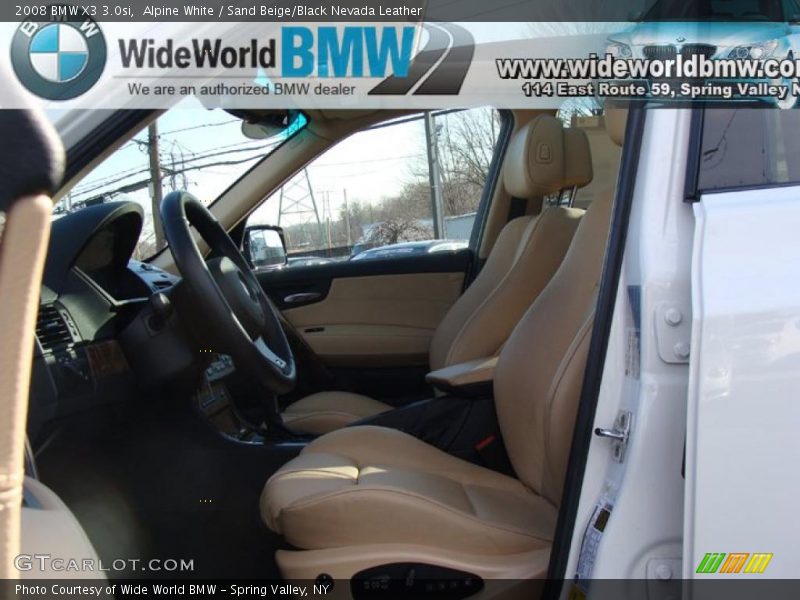 Alpine White / Sand Beige/Black Nevada Leather 2008 BMW X3 3.0si