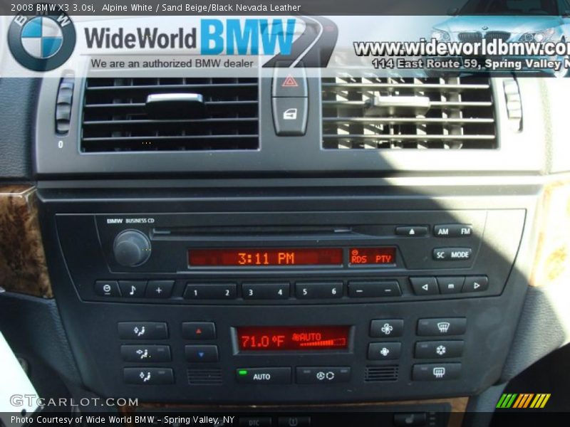 Alpine White / Sand Beige/Black Nevada Leather 2008 BMW X3 3.0si