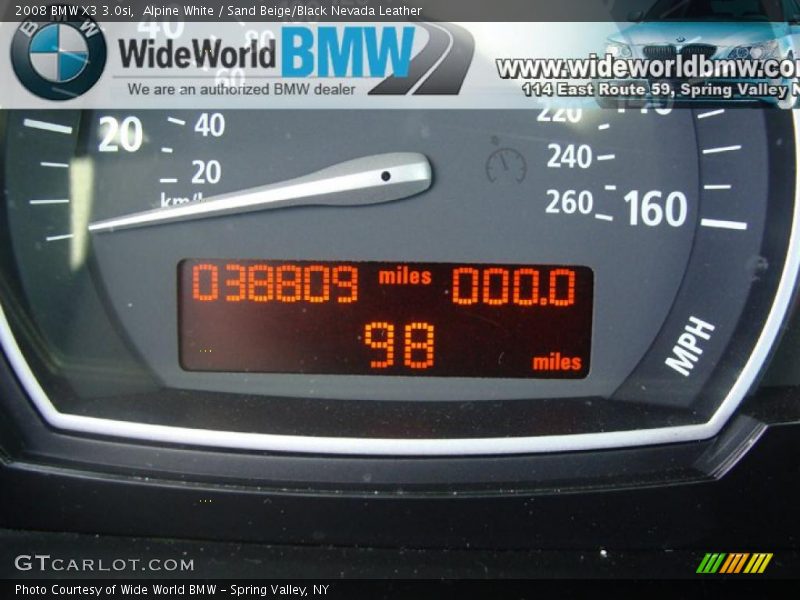 Alpine White / Sand Beige/Black Nevada Leather 2008 BMW X3 3.0si