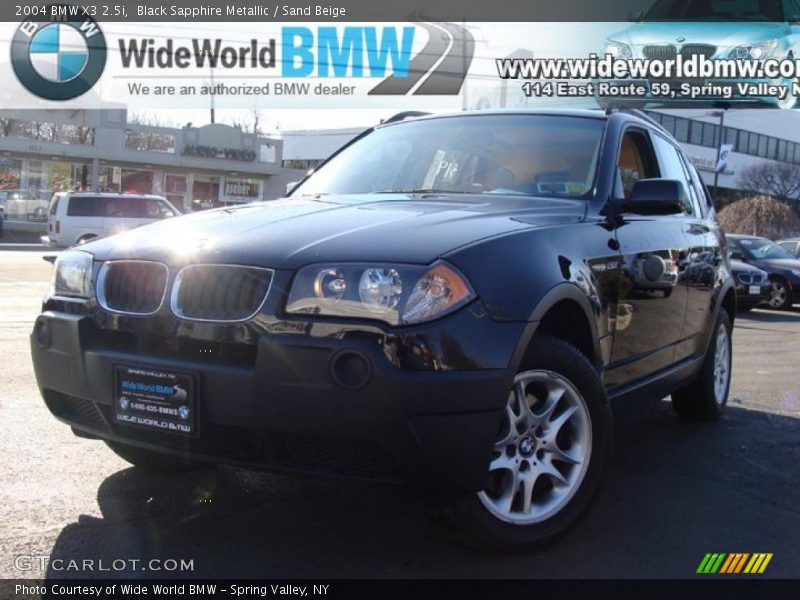 Black Sapphire Metallic / Sand Beige 2004 BMW X3 2.5i