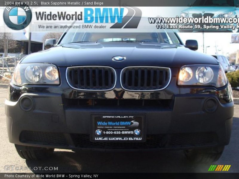 Black Sapphire Metallic / Sand Beige 2004 BMW X3 2.5i