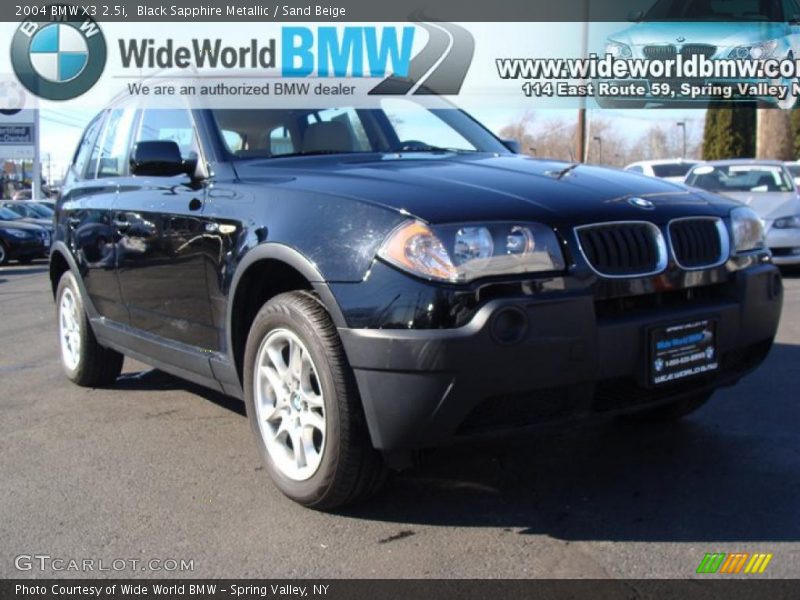 Black Sapphire Metallic / Sand Beige 2004 BMW X3 2.5i