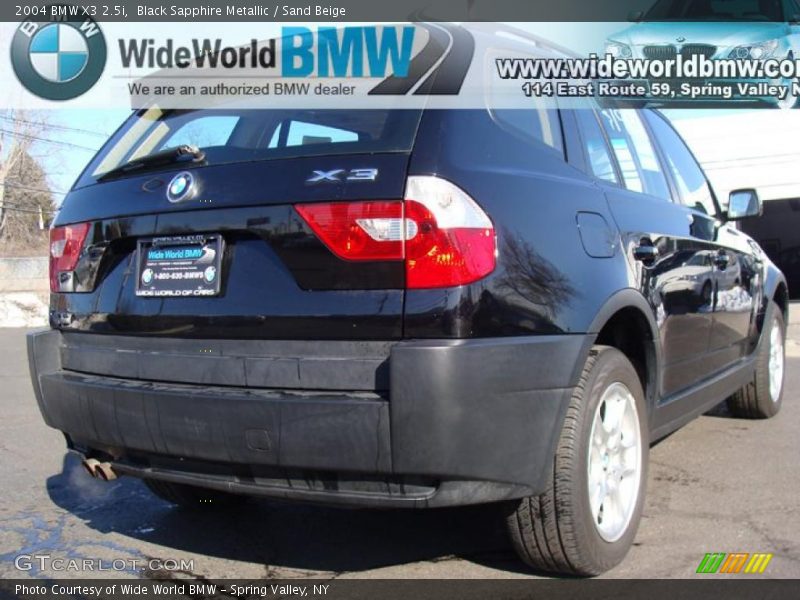 Black Sapphire Metallic / Sand Beige 2004 BMW X3 2.5i