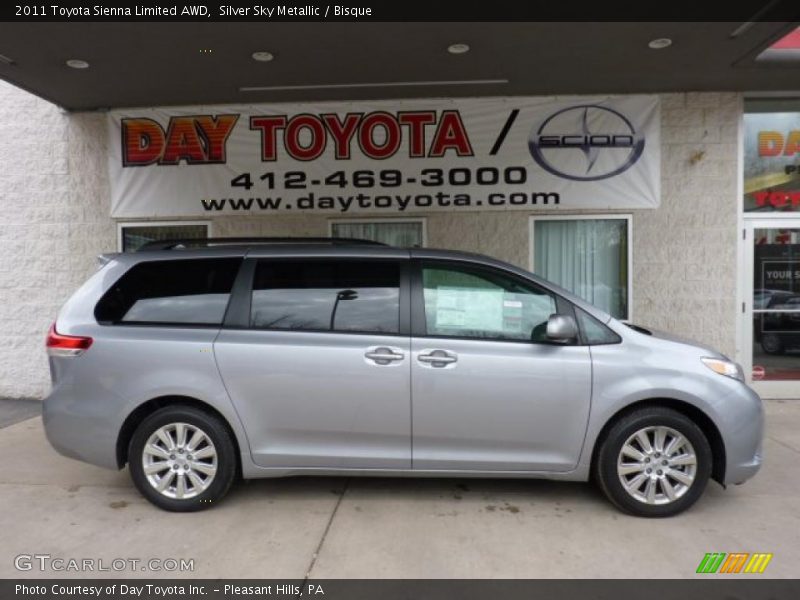 Silver Sky Metallic / Bisque 2011 Toyota Sienna Limited AWD