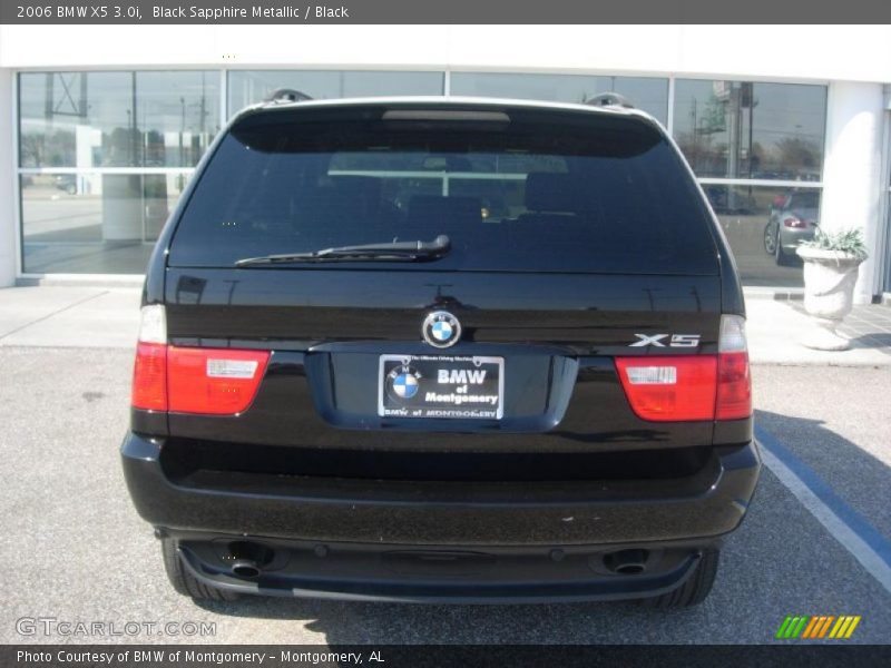 Black Sapphire Metallic / Black 2006 BMW X5 3.0i