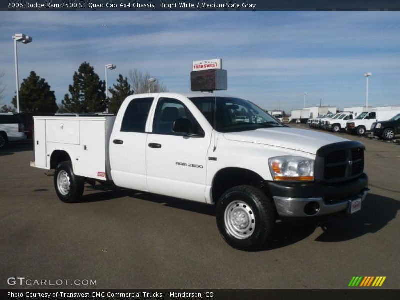 Bright White / Medium Slate Gray 2006 Dodge Ram 2500 ST Quad Cab 4x4 Chassis