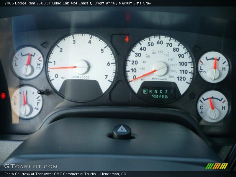 Bright White / Medium Slate Gray 2006 Dodge Ram 2500 ST Quad Cab 4x4 Chassis