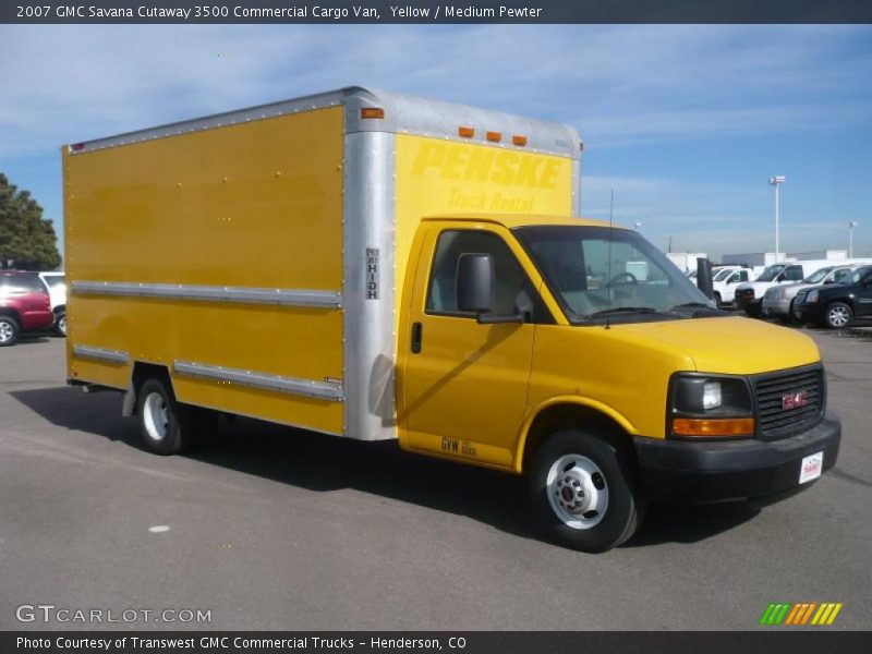 Yellow / Medium Pewter 2007 GMC Savana Cutaway 3500 Commercial Cargo Van