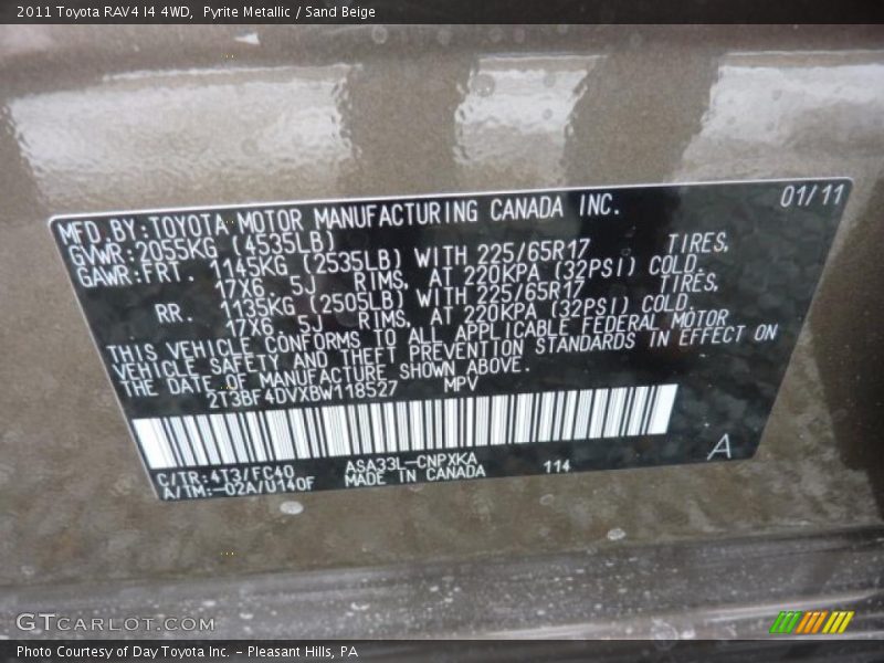 Pyrite Metallic / Sand Beige 2011 Toyota RAV4 I4 4WD