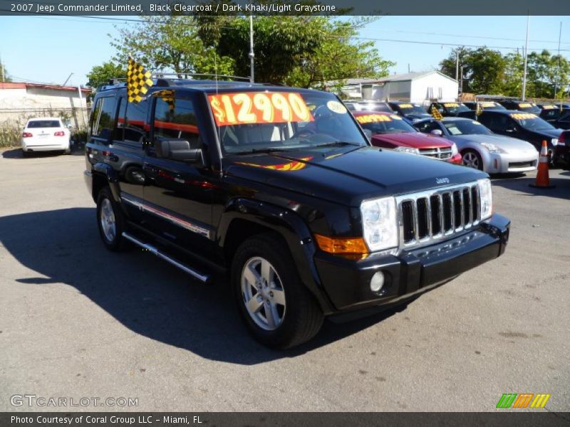 Black Clearcoat / Dark Khaki/Light Graystone 2007 Jeep Commander Limited