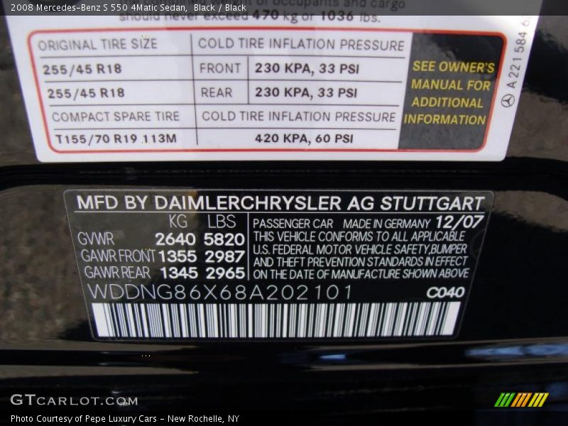 Black / Black 2008 Mercedes-Benz S 550 4Matic Sedan