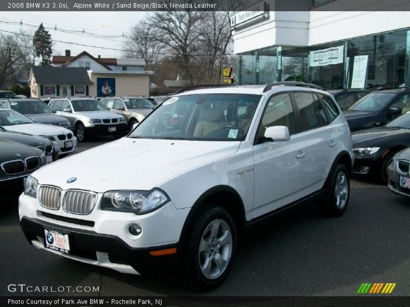 Alpine White / Sand Beige/Black Nevada Leather 2008 BMW X3 3.0si