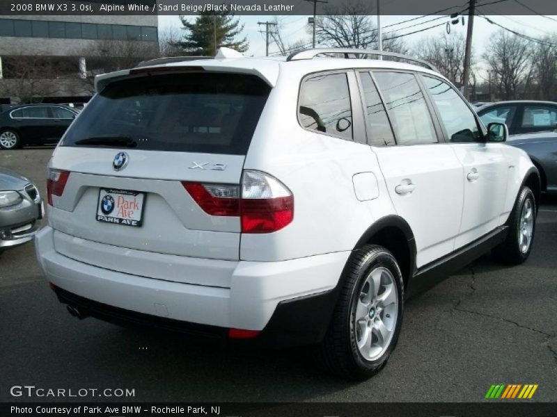Alpine White / Sand Beige/Black Nevada Leather 2008 BMW X3 3.0si