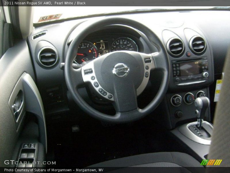 Pearl White / Black 2011 Nissan Rogue SV AWD