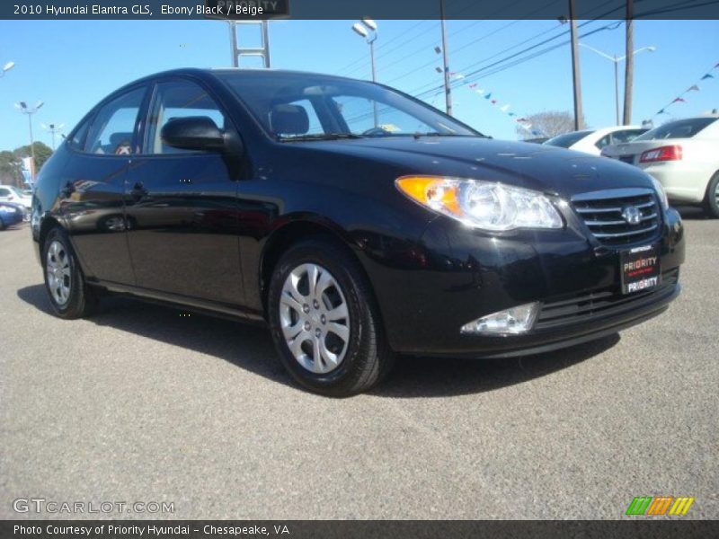 Ebony Black / Beige 2010 Hyundai Elantra GLS