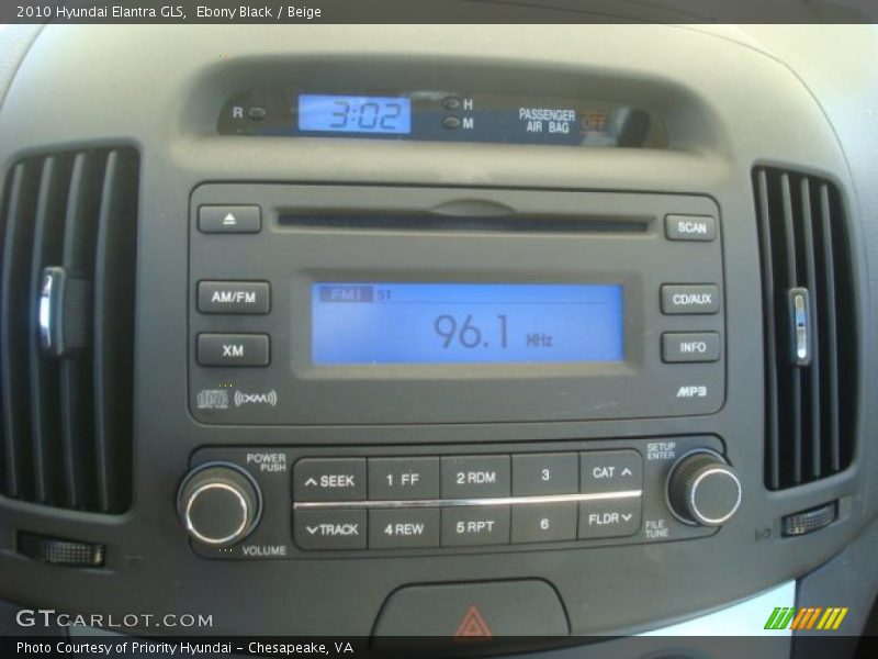 Ebony Black / Beige 2010 Hyundai Elantra GLS