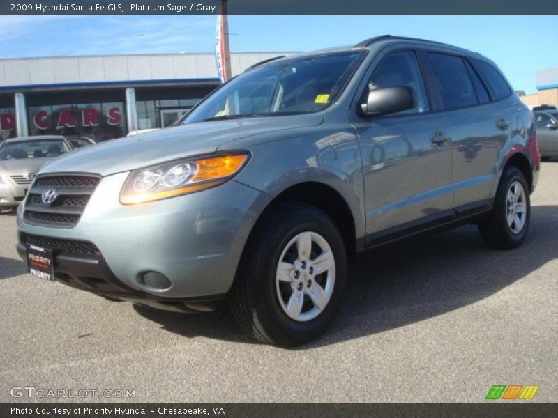Platinum Sage / Gray 2009 Hyundai Santa Fe GLS