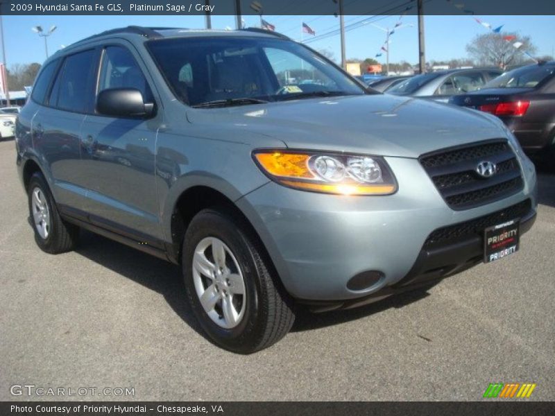 Platinum Sage / Gray 2009 Hyundai Santa Fe GLS