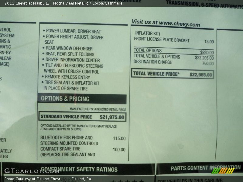 Mocha Steel Metallic / Cocoa/Cashmere 2011 Chevrolet Malibu LS
