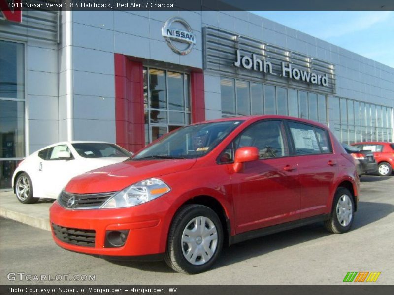 Red Alert / Charcoal 2011 Nissan Versa 1.8 S Hatchback