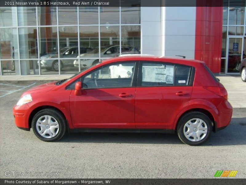 Red Alert / Charcoal 2011 Nissan Versa 1.8 S Hatchback