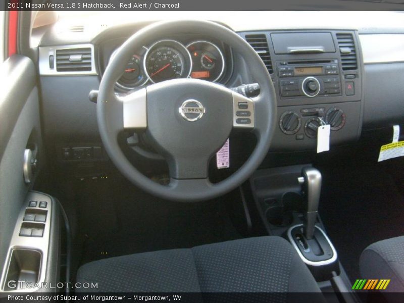 Red Alert / Charcoal 2011 Nissan Versa 1.8 S Hatchback