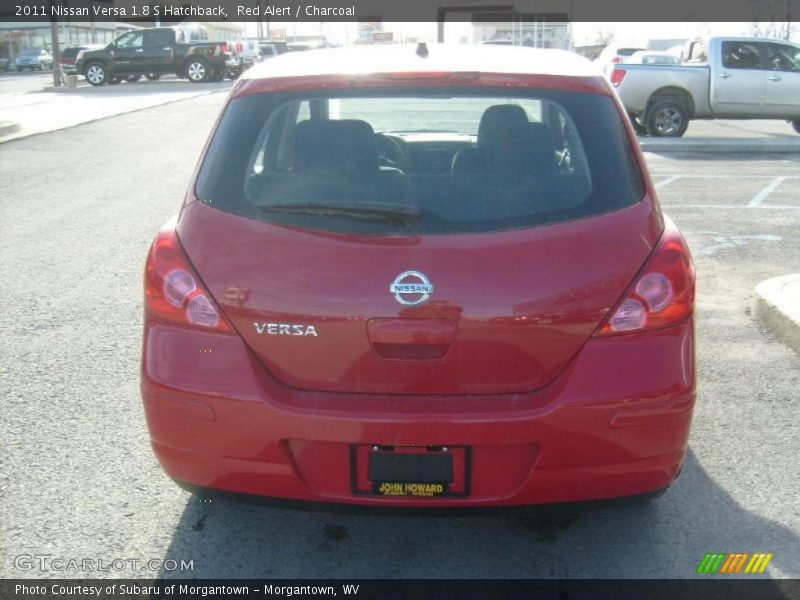 Red Alert / Charcoal 2011 Nissan Versa 1.8 S Hatchback