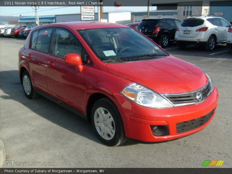 Red Alert / Charcoal 2011 Nissan Versa 1.8 S Hatchback