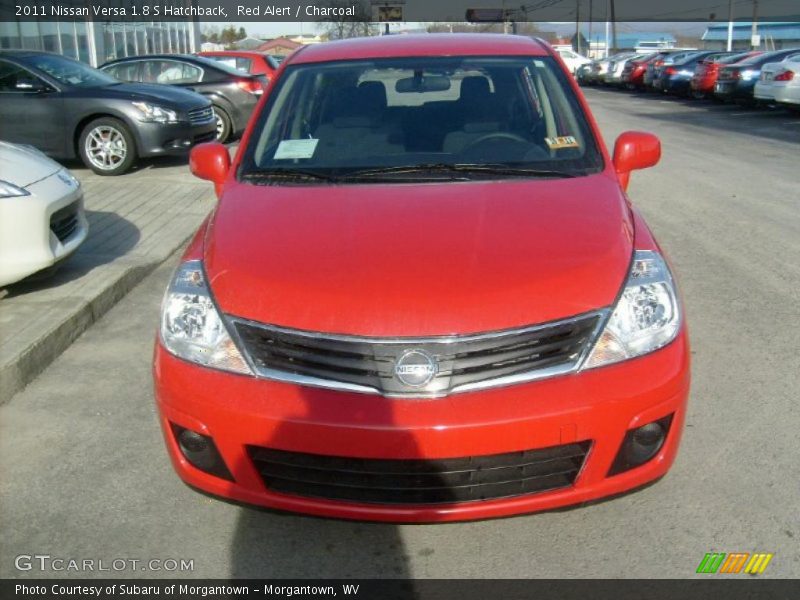 Red Alert / Charcoal 2011 Nissan Versa 1.8 S Hatchback