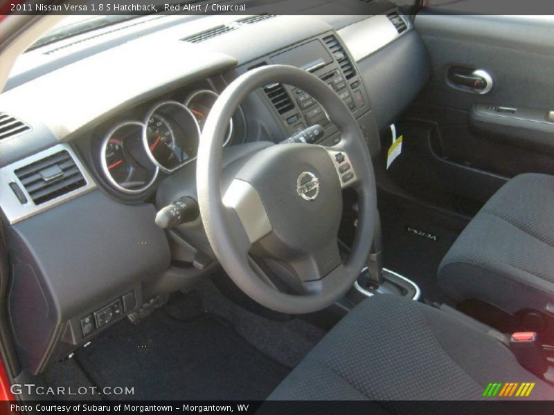 Red Alert / Charcoal 2011 Nissan Versa 1.8 S Hatchback