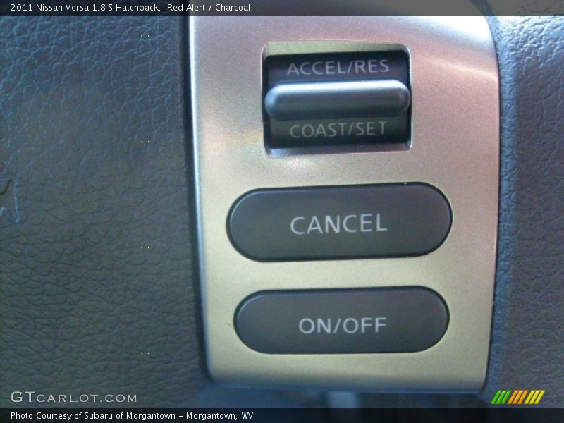 Red Alert / Charcoal 2011 Nissan Versa 1.8 S Hatchback