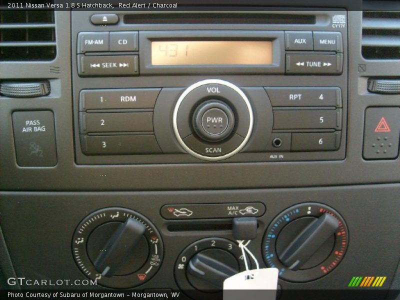 Red Alert / Charcoal 2011 Nissan Versa 1.8 S Hatchback